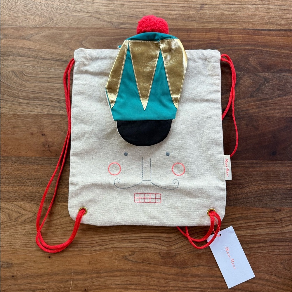 Meri Meri Christmas Nutcracker Backpack Drawstring Bag New with Tags